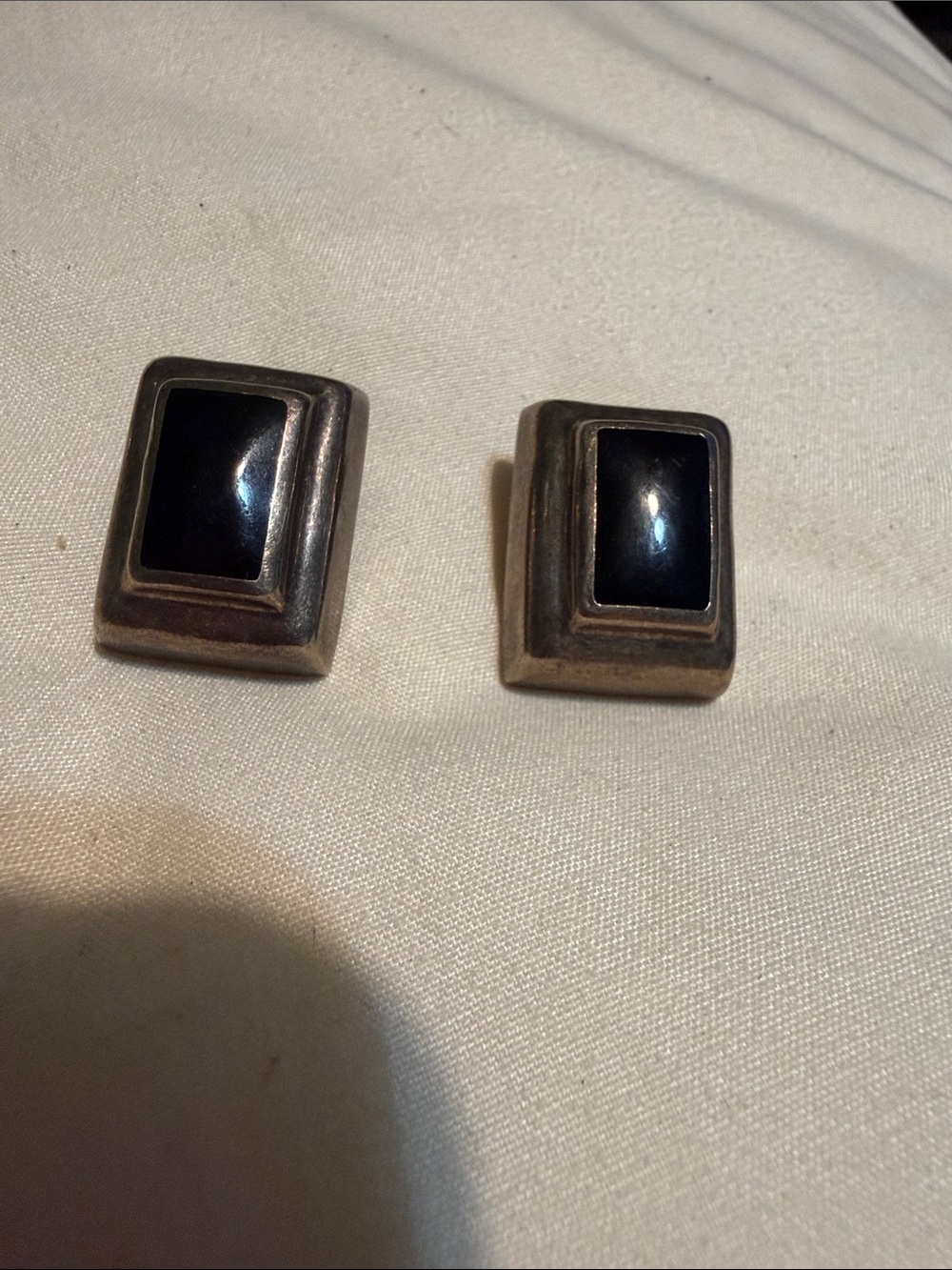 Barse Black Onyx 925 Sterling Silver Vintage- Earrings